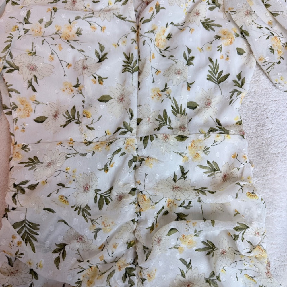 Lush Floral Ruched Ruffle Mini Dress - Picture 6 of 8